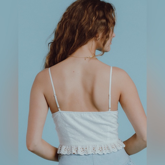 NWT WEST OF MELROSE Womens Eyelet Corset Top - Picture 4 of 6